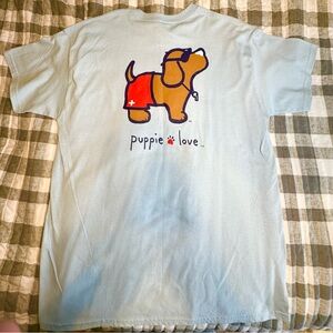 Puppie Love Light Blue Graphic Tee